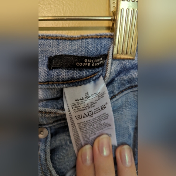 Banana Republic Girlfriend Cut Blue Jeans Size 26 with Hem Detail - Picture 4 of 5